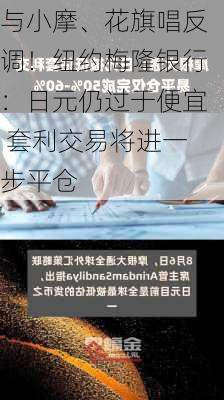 与小摩、花旗唱反调！纽约梅隆银行：日元仍过于便宜 套利交易将进一步平仓