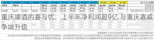 重庆啤酒的喜与忧：上半年净利润超9亿 与重庆嘉威争端升级-第1张图片-