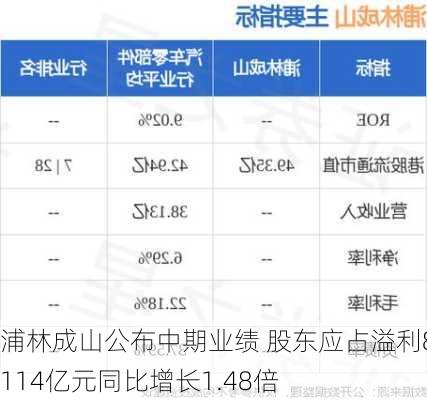 浦林成山公布中期业绩 股东应占溢利8.114亿元同比增长1.48倍