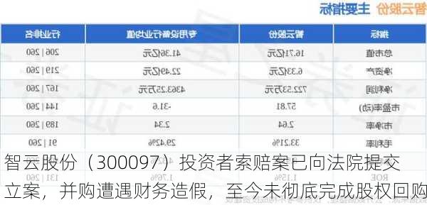 智云股份（300097）投资者索赔案已向法院提交立案，并购遭遇财务造假，至今未彻底完成股权回购-第2张图片-