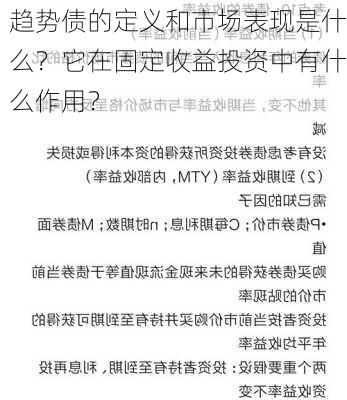 趋势债的定义和市场表现是什么？它在固定收益投资中有什么作用？-第1张图片-