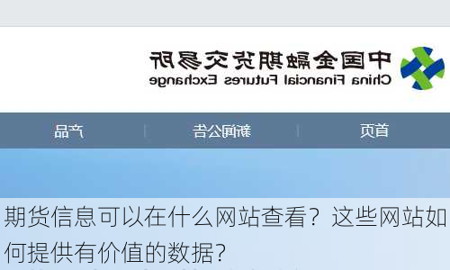 期货信息可以在什么网站查看？这些网站如何提供有价值的数据？