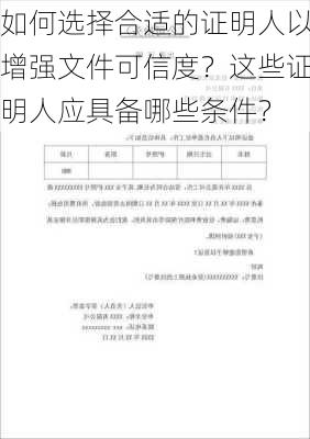 如何选择合适的证明人以增强文件可信度？这些证明人应具备哪些条件？-第3张图片-