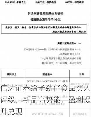 信达证券给予劲仔食品买入评级，新品高势能，盈利提升兑现-第1张图片-