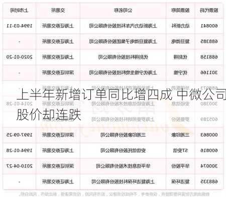 上半年新增订单同比增四成 中微公司股价却连跌-第3张图片-