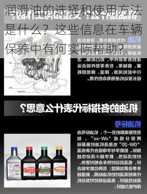 润滑油的选择和使用方法是什么？这些信息在车辆保养中有何实际帮助？