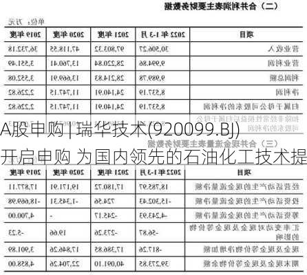 A股申购 | 瑞华技术(920099.BJ)开启申购 为国内领先的石油化工技术提供商-第2张图片-