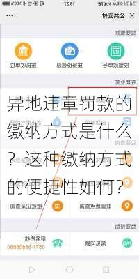 异地违章罚款的缴纳方式是什么？这种缴纳方式的便捷性如何？-第2张图片-