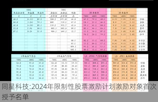 同星科技:2024年限制性股票激励计划激励对象首次授予名单-第1张图片-