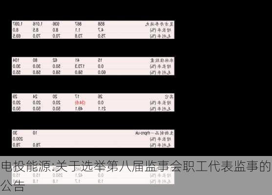 电投能源:关于选举第八届监事会职工代表监事的公告