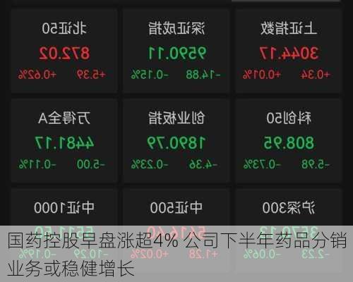 国药控股早盘涨超4% 公司下半年药品分销业务或稳健增长-第1张图片-