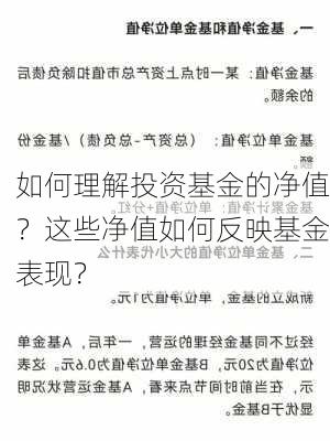 如何理解投资基金的净值？这些净值如何反映基金表现？