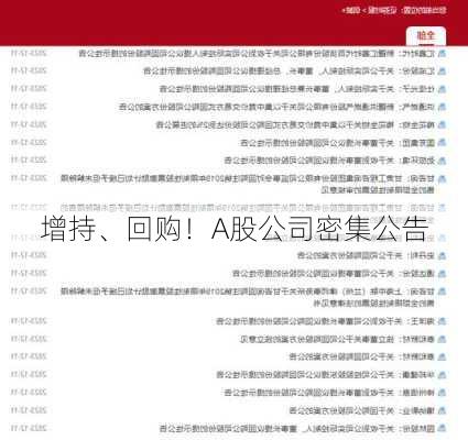 增持、回购！A股公司密集公告