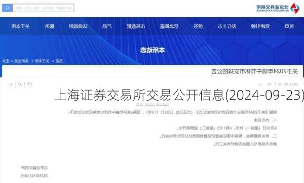 上海证券交易所交易公开信息(2024-09-23)