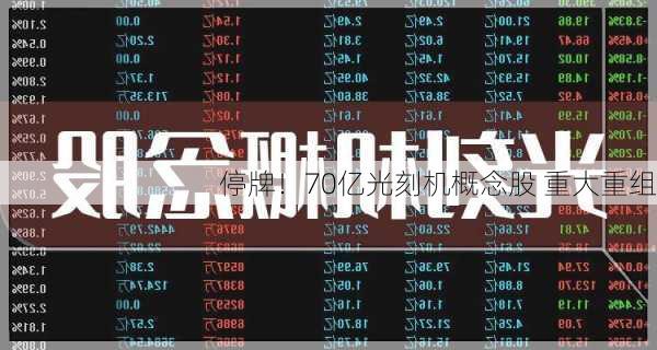 停牌！70亿光刻机概念股 重大重组-第2张图片-