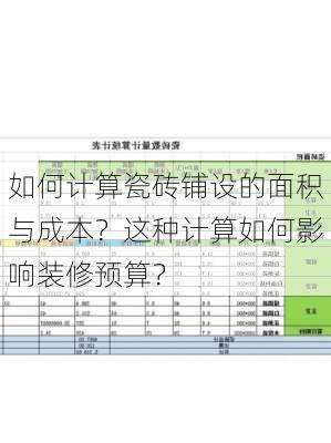 如何计算瓷砖铺设的面积与成本？这种计算如何影响装修预算？-第2张图片-