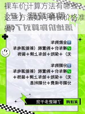 裸车价计算方法有哪些？这些方法如何确保价格准确？