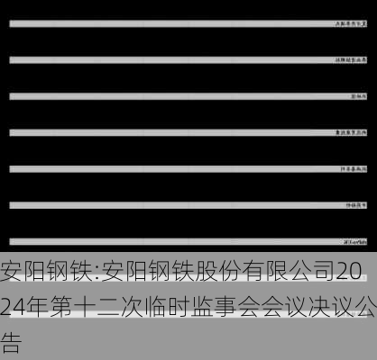 安阳钢铁:安阳钢铁股份有限公司2024年第十二次临时监事会会议决议公告-第1张图片-