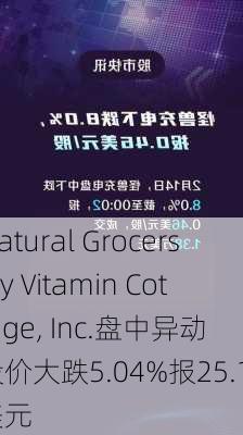 Natural Grocers By Vitamin Cottage, Inc.盘中异动 股价大跌5.04%报25.18美元-第1张图片-