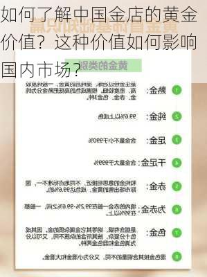 如何了解中国金店的黄金价值？这种价值如何影响国内市场？-第1张图片-