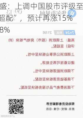 高盛：上调中国股市评级至“超配”，预计再涨15%-18%-第2张图片-