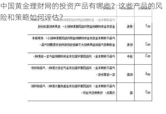 中国黄金理财网的投资产品有哪些？这些产品的风险和策略如何评估？-第1张图片-