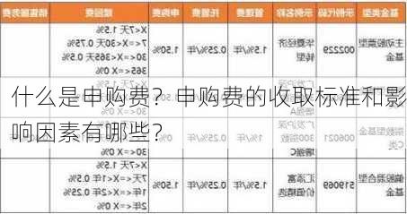 什么是申购费？申购费的收取标准和影响因素有哪些？-第1张图片-