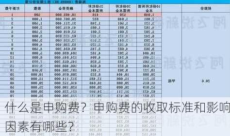 什么是申购费？申购费的收取标准和影响因素有哪些？-第3张图片-