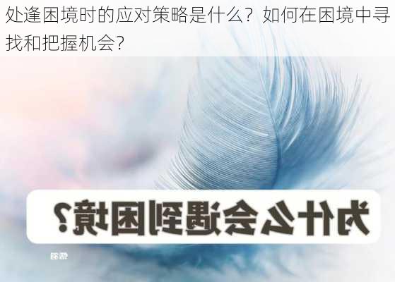 处逢困境时的应对策略是什么？如何在困境中寻找和把握机会？-第3张图片-