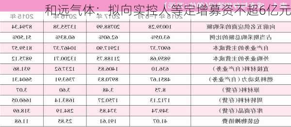 和远气体：拟向实控人等定增募资不超6亿元