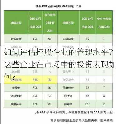 如何评估控股企业的管理水平？这些企业在市场中的投资表现如何？-第3张图片-