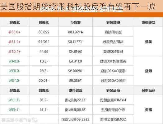 美国股指期货续涨 科技股反弹有望再下一城-第2张图片-