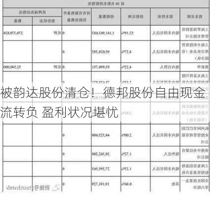 被韵达股份清仓！德邦股份自由现金流转负 盈利状况堪忧-第2张图片-