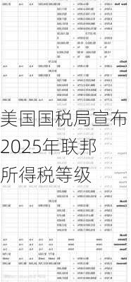 美国国税局宣布2025年联邦所得税等级-第3张图片-