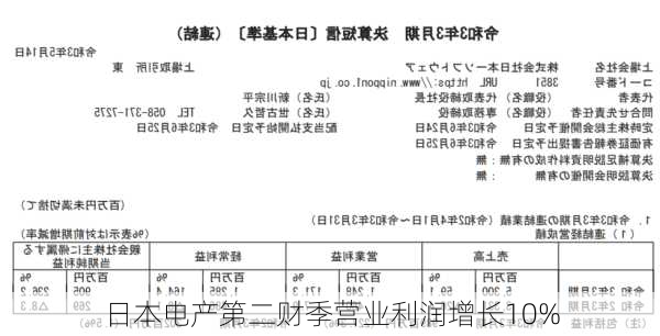 日本电产第二财季营业利润增长10%-第2张图片-