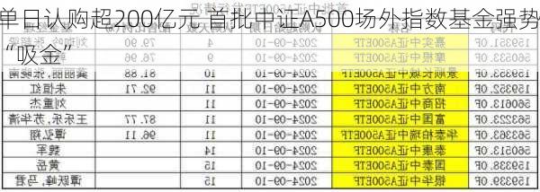 单日认购超200亿元 首批中证A500场外指数基金强势“吸金”-第2张图片-