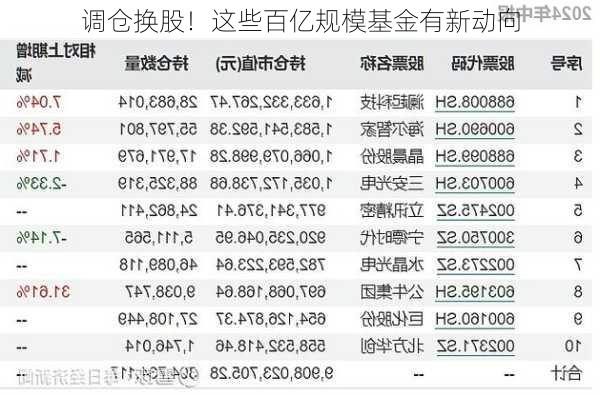 调仓换股！这些百亿规模基金有新动向-第2张图片-