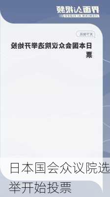 日本国会众议院选举开始投票