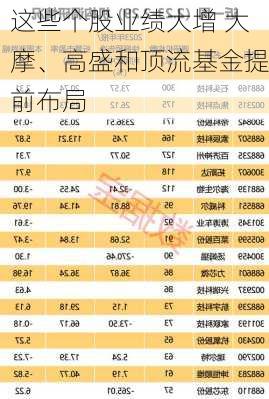 这些个股业绩大增 大摩、高盛和顶流基金提前布局-第3张图片-