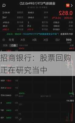 招商银行：股票回购正在研究当中