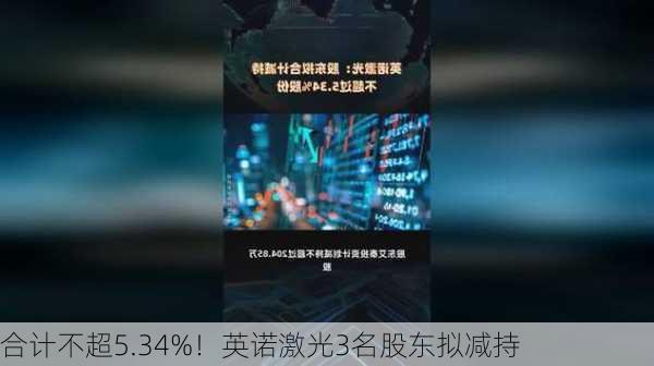 合计不超5.34%！英诺激光3名股东拟减持-第2张图片-