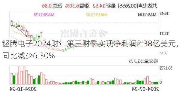 铿腾电子2024财年第三财季实现净利润2.38亿美元，同比减少6.30%-第2张图片-