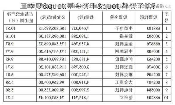 三季度"基金买手"都买了啥？-第3张图片-