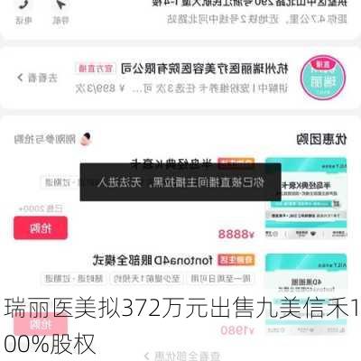 瑞丽医美拟372万元出售九美信禾100%股权-第2张图片-