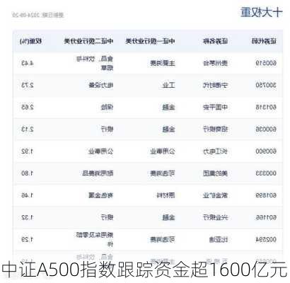 中证A500指数跟踪资金超1600亿元-第1张图片-