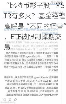 “比特币影子股”MSTR有多火？基金经理高呼是“不同的怪兽”，ETF被限制掉期交易-第2张图片-