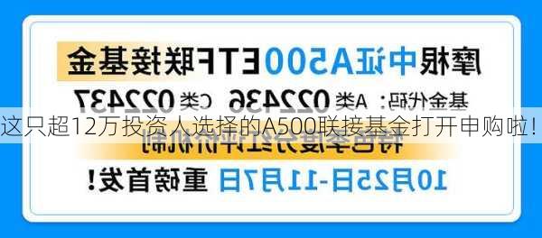 这只超12万投资人选择的A500联接基金打开申购啦！-第3张图片-