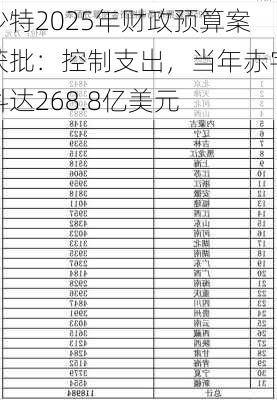 沙特2025年财政预算案获批：控制支出，当年赤字料达268.8亿美元-第3张图片-