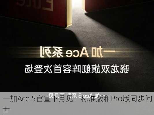 一加Ace 5官宣下月见：标准版和Pro版同步问世